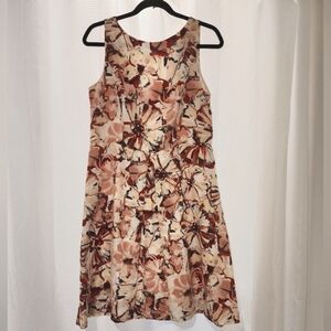 Loft Foral Sleeveless Dress - Pink and Cream Size 10